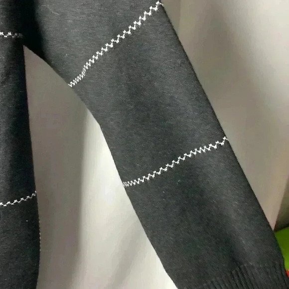 WEEKEND BY SUZANNE BETRO SIZE 1X/2X BLACK WHITE LONG BUTTON FRONT CARDIGAN - Picture 5 of 16